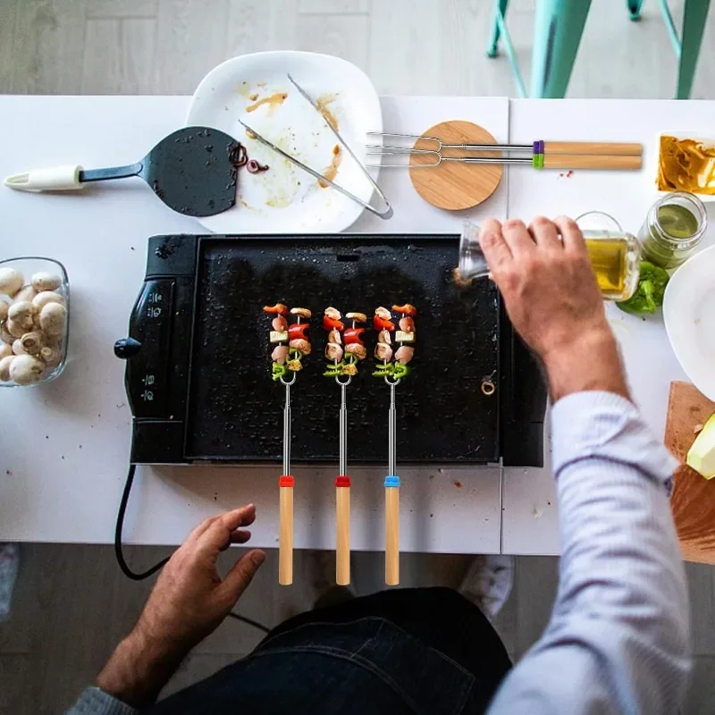 Marshmallow Roasting Sticks – Extendable Skewers for Campfire & Fire Pit (Pack of 6)