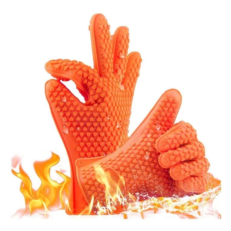 Silicone BBQ Gloves – Heat Resistant Oven Mitts, Barbecue Grill Gloves for Cooking, Baking ( Pack of 2 )
