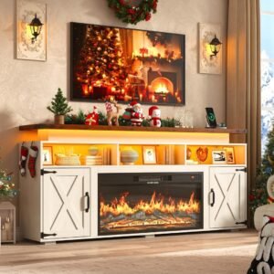 Farmhouse Fireplace TV Stand - Electric Fireplace TV Stand