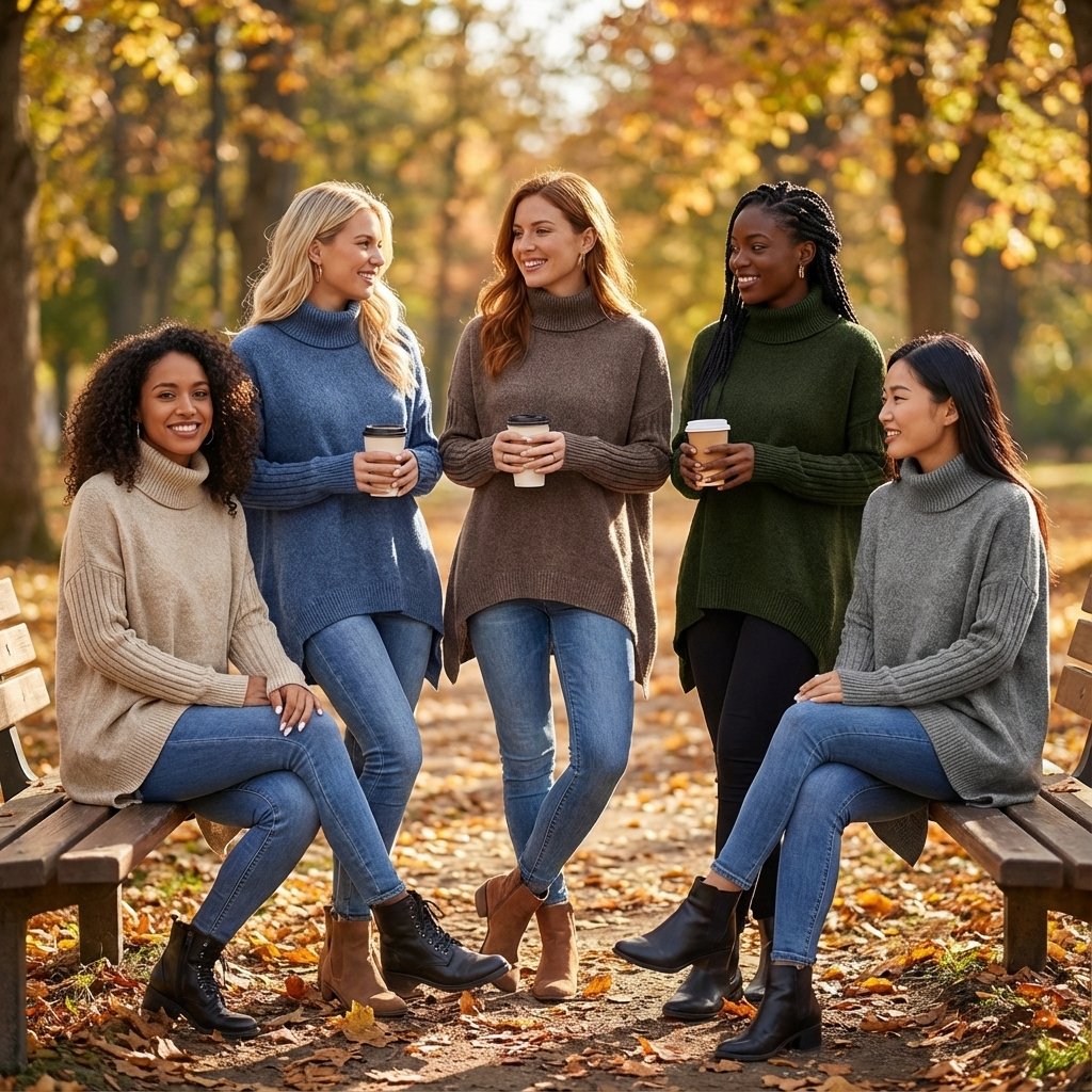 Elegant Turtleneck Sweater for Women – Cozy Cardigan Sweaters