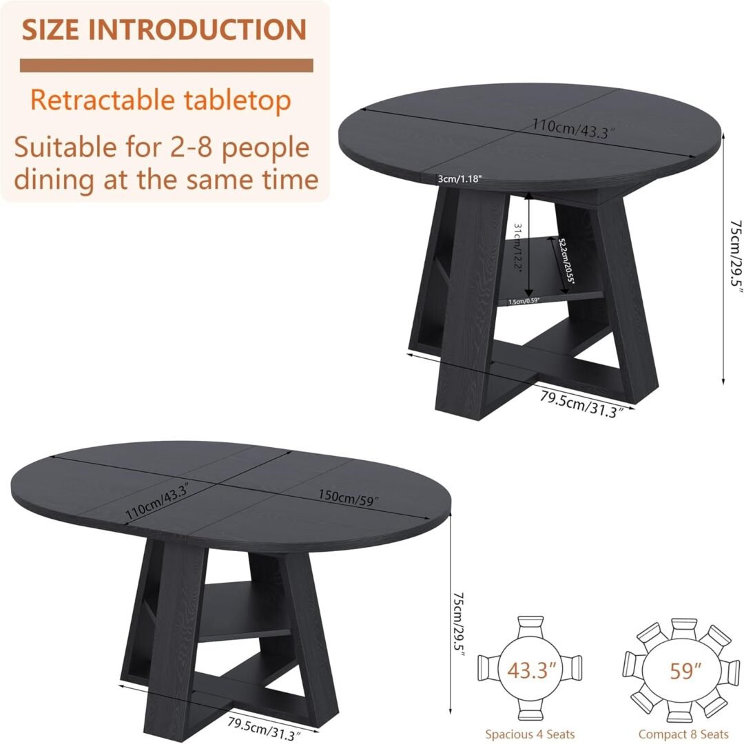 Extendable Round Dining Table 1