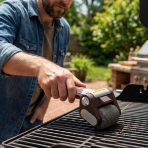 Electric Grill Brush Rechargeable - Lightweight Grill Cleaner for Outdoor & Camping